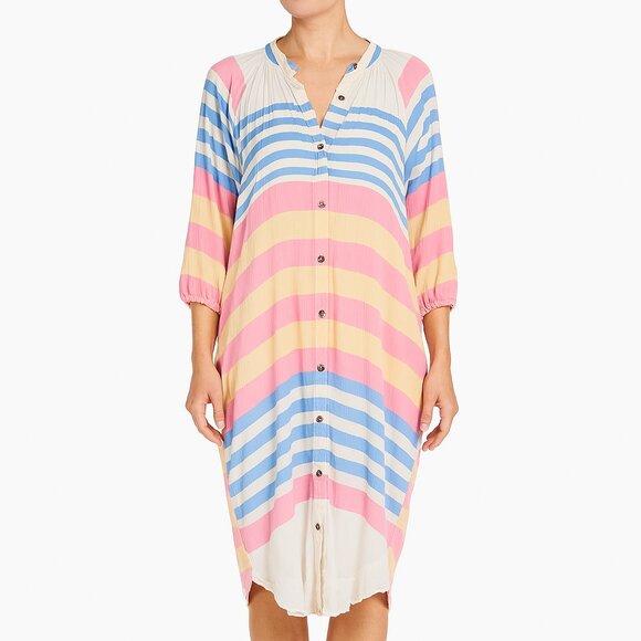 Mara Hoffman Swim Field Stripe Coverup Dress - Picture 1 of 9
